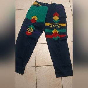 Vintage 90's PACO Patchwork Coloroid Colorblock Cross Colours Jeans